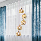 Modernist Silver Ceiling Light With Amber Crystal Accent 5/8 Heads Multi Hanging Lamp Kit 5 /