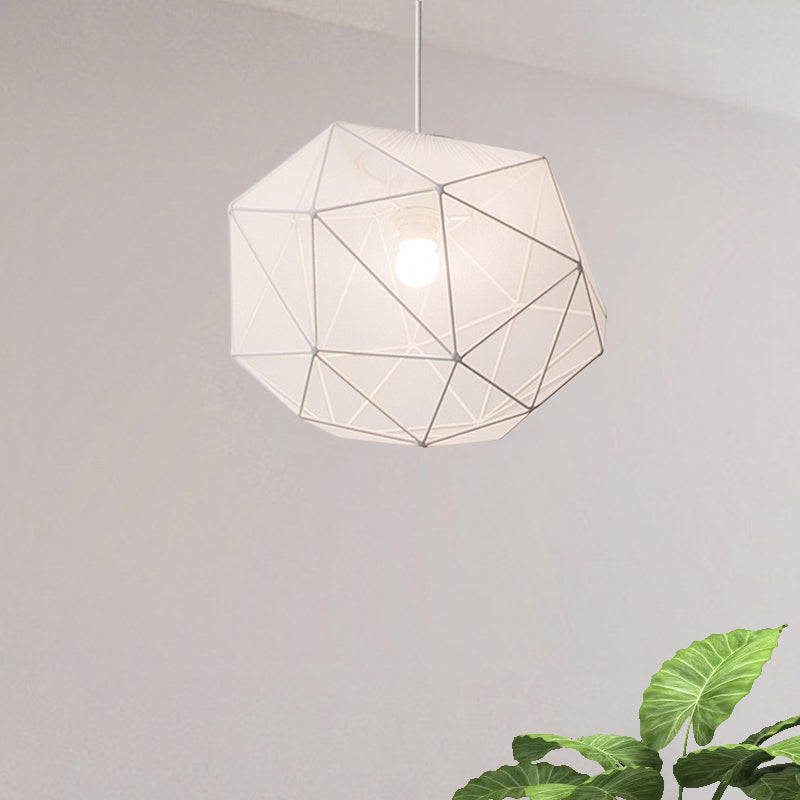 Modern Geometric Bedroom Pendant In Black/White - Sleek Hanging Lighting Fixture