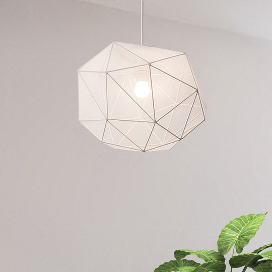 Modern Geometric Bedroom Pendant In Black/White - Sleek Hanging Lighting Fixture