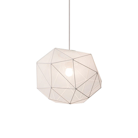 Modern Geometric Bedroom Pendant In Black/White - Sleek Hanging Lighting Fixture
