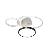 Modernist Acrylic Led Flush Mount Ceiling Light Fixture - 3 Ring Design In Grey/White/Black