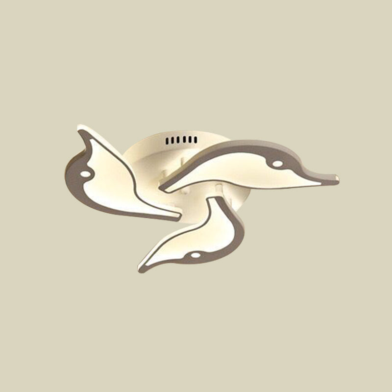 Modernist White Led Ceiling Light For Bedroom - Acrylic Flush Mount Fixture In Warm/White