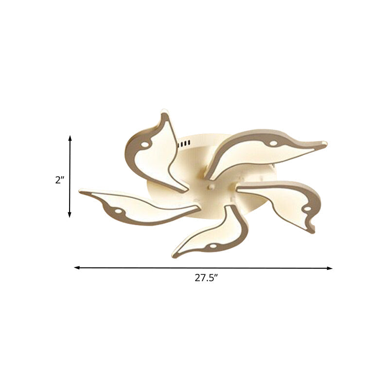 Modernist White Led Ceiling Light For Bedroom - Acrylic Flush Mount Fixture In Warm/White