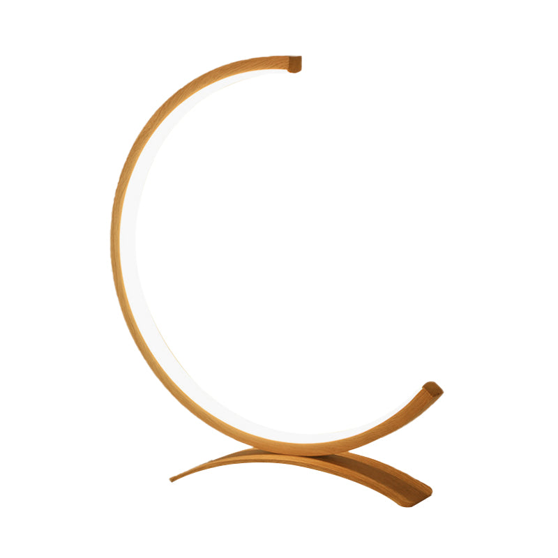 Modern Acrylic C-Shape Nightstand Lamp - Black/Gold Led Desk Light For Bedroom