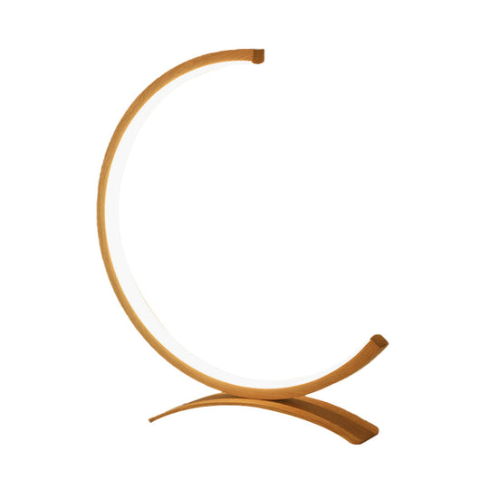 Modern Acrylic C-Shape Nightstand Lamp - Black/Gold Led Desk Light For Bedroom