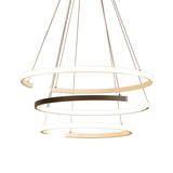 Black And White Modernist Acrylic Led Chandelier - 3 Tiers C-Shape Design Ideal For Living Room