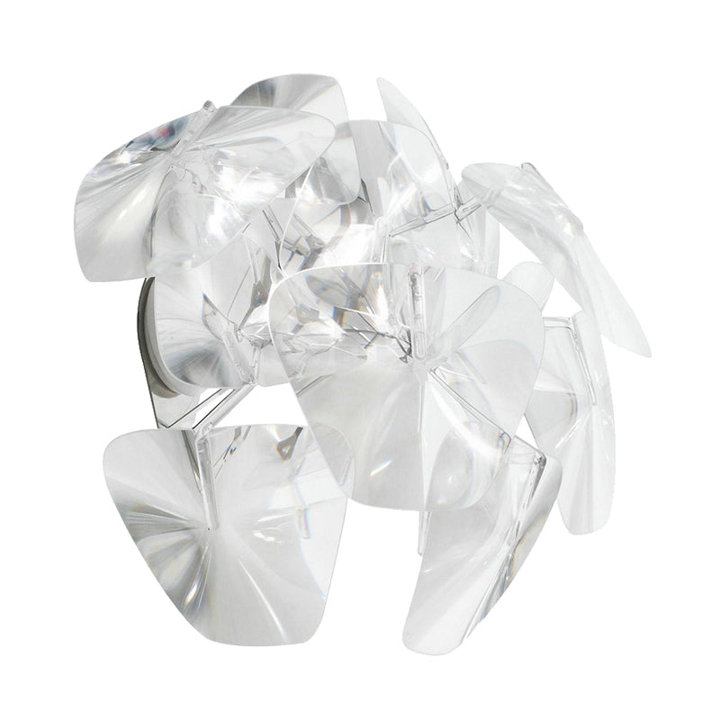 Contemporary Acrylic Single Head Wall Mount Sconce Light Fixture For Restaurants - Clear