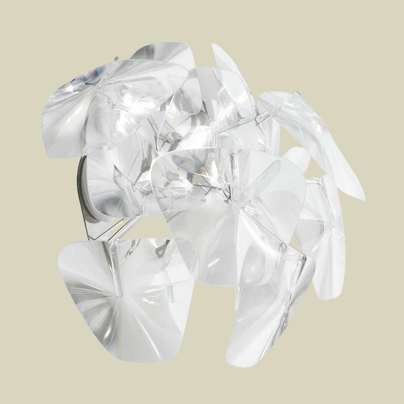 Contemporary Acrylic Single Head Wall Mount Sconce Light Fixture For Restaurants - Clear