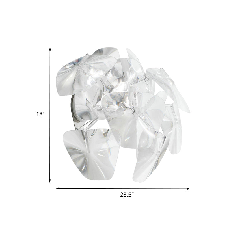 Contemporary Acrylic Single Head Wall Mount Sconce Light Fixture For Restaurants - Clear