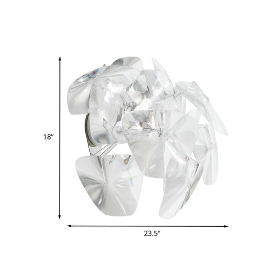 Contemporary Acrylic Single Head Wall Mount Sconce Light Fixture For Restaurants - Clear