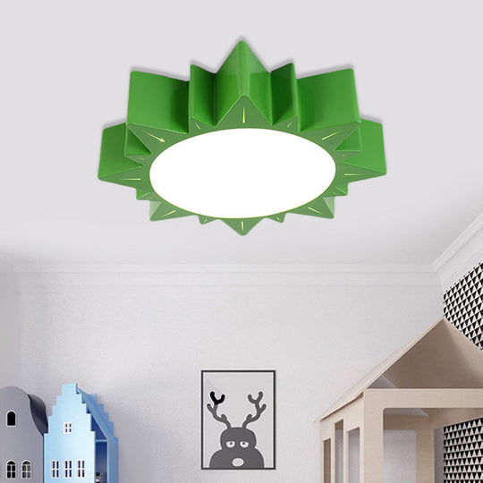 Contemporary Acrylic Led Flush Mount Lamp In Sun Design For Kindergarten