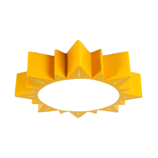 Contemporary Acrylic Led Flush Mount Lamp In Sun Design For Kindergarten