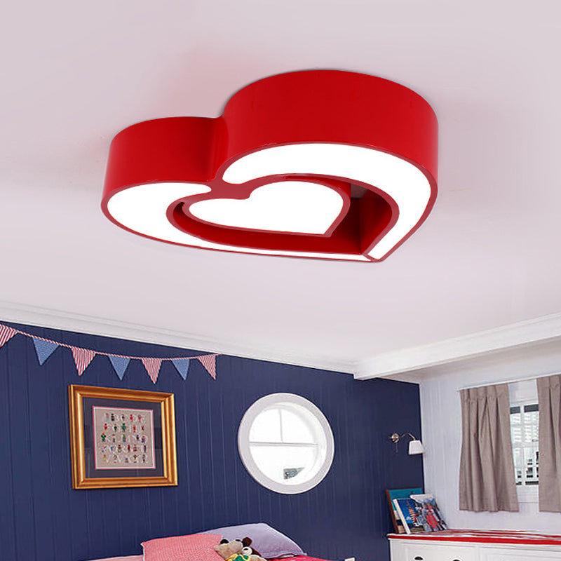 Contemporary Acrylic Led Flush Mount Ceiling Light For Bedroom - Loving Heart Design