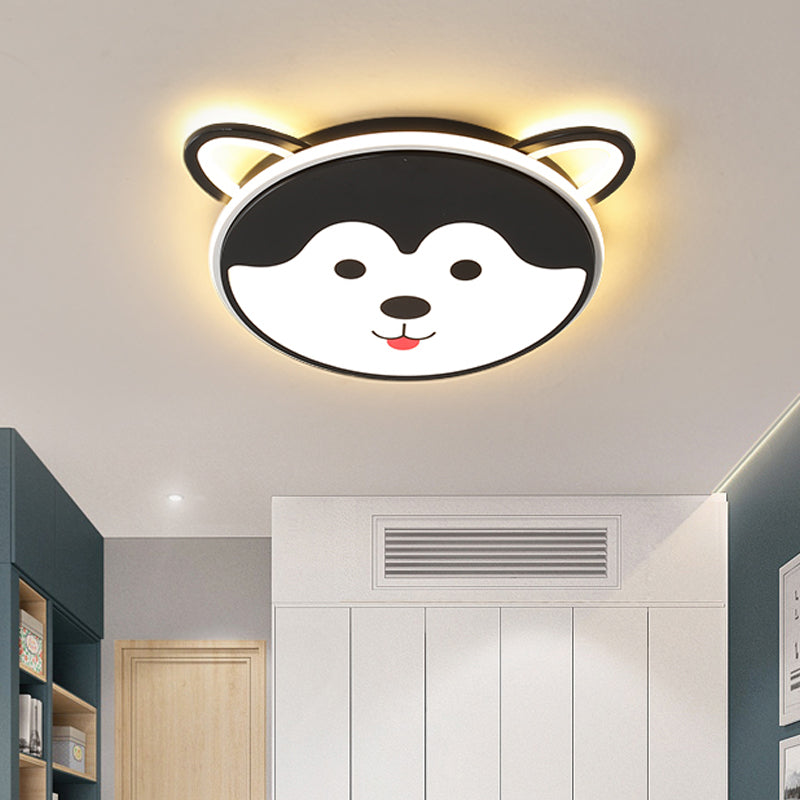 Contemporary Led Flushmount Pendant Light For Kindergarten In Warm/White - Black Husky Design