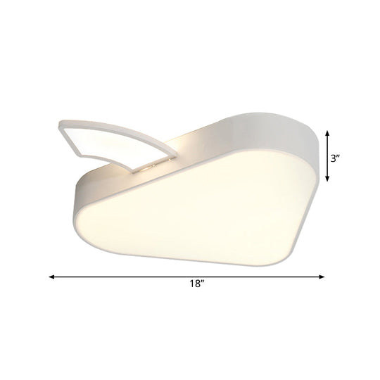Modern Led Flush Mount Lamp With Acrylic Shade - Bedroom Ceiling Fixture In Warm/White Light