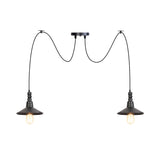 Vintage Iron Saucer Led Pendant - Black 2/3/6 Lights Bar Swag Pendulum Lamp