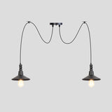 Vintage Iron Saucer Led Pendant - Black 2/3/6 Lights Bar Swag Pendulum Lamp