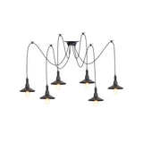 Vintage Iron Saucer Led Pendant - Black 2/3/6 Lights Bar Swag Pendulum Lamp