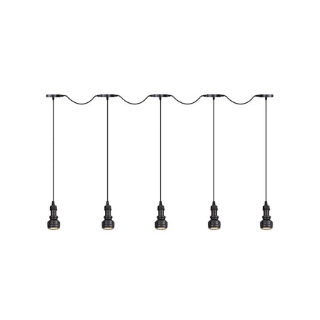 Rustic Iron Multi-Head Ceiling Light With Tandem Pendulum Design For Coffee Shops - Shop Led Pendant