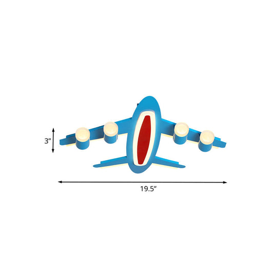 Blue Led Flush Mount Ceiling Light For Bedroom With Creative Acrylic Finish