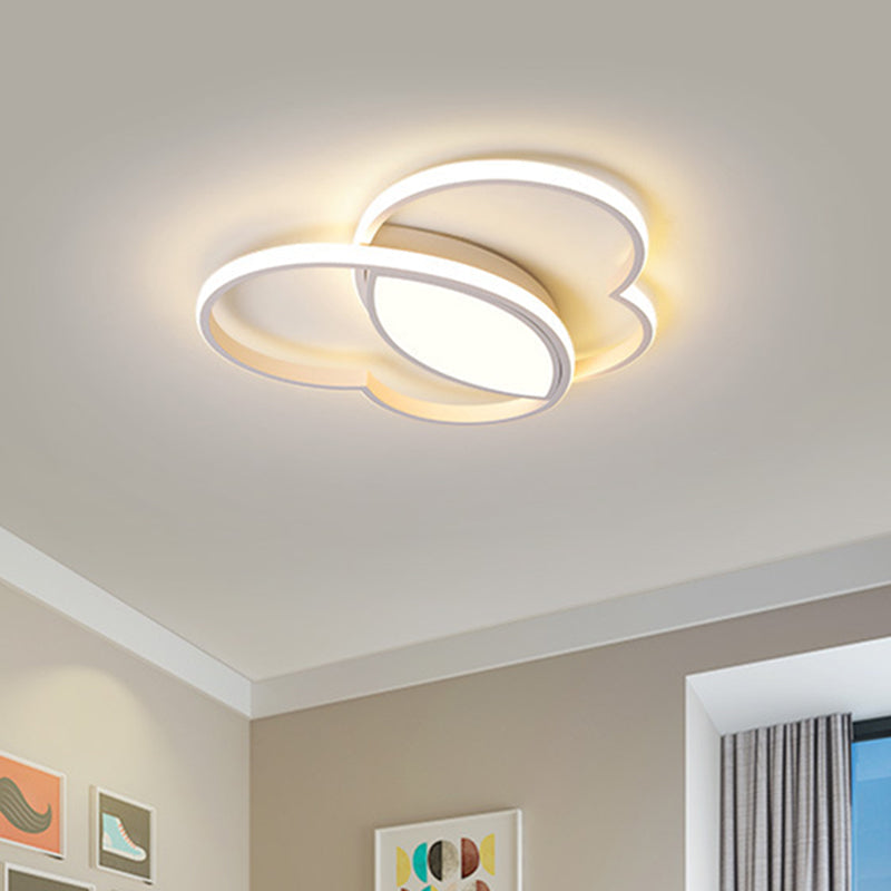 Loving Heart Led Flush Mount Ceiling Light Fixture - Nordic Style For Nursery (White/Pink/Blue)