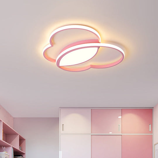 Loving Heart Led Flush Mount Ceiling Light Fixture - Nordic Style For Nursery (White/Pink/Blue)