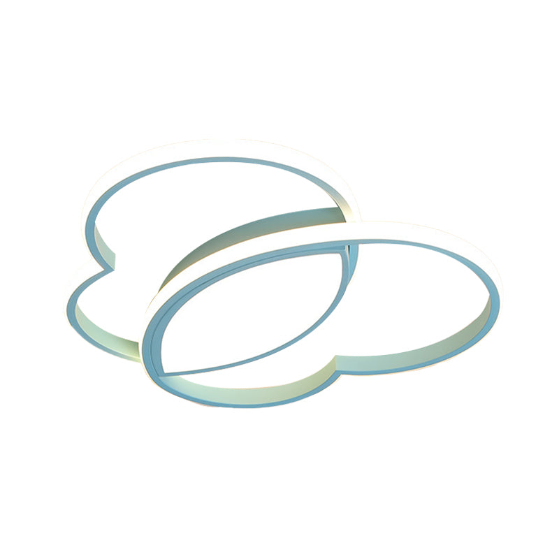 Loving Heart Led Flush Mount Ceiling Light Fixture - Nordic Style For Nursery (White/Pink/Blue)