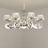 Modern Crystal Led Pendant Chandelier - 6/8 Conic Heads Ceiling Suspended