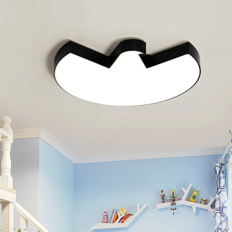 Contemporary White/Black Pigeon Led Flushmount Ceiling Light For Bedroom Black