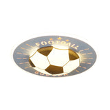 Modern Football Led Flush Mount Light Fixture In White/Blue For Bedrooms