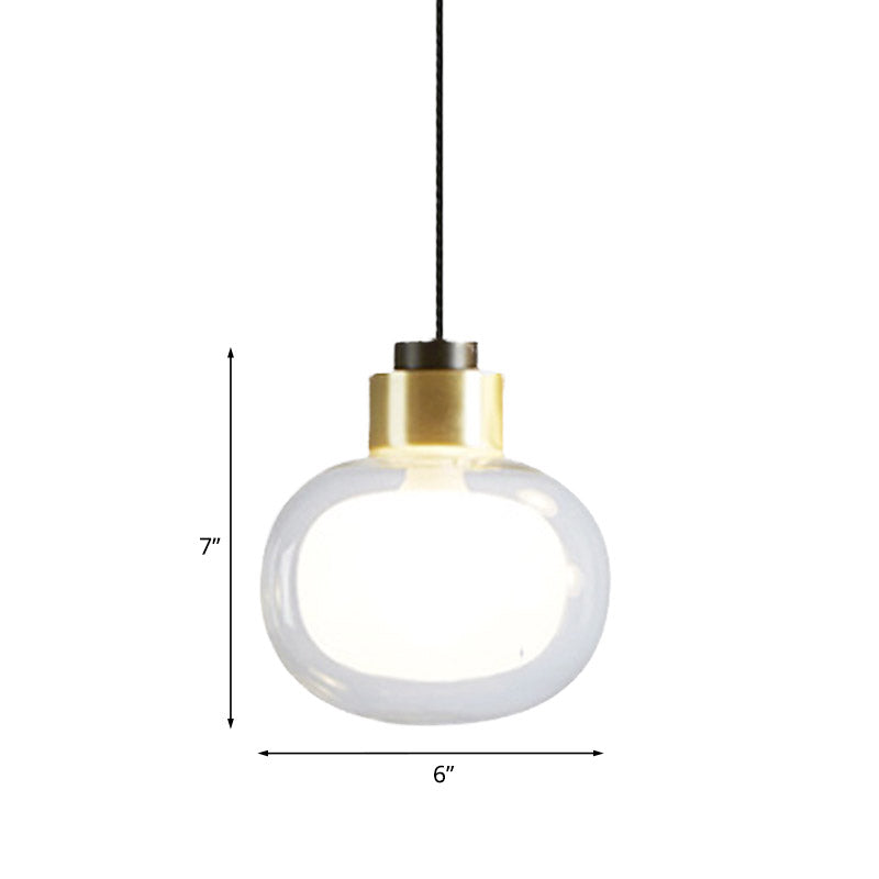 Brass Led Pendant Light With Clear Glass Shade
