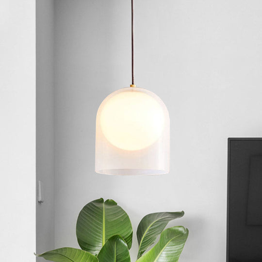 Modern Opal Glass Hanging Light Kit- Gold Ceiling Lamp With Ball Shade