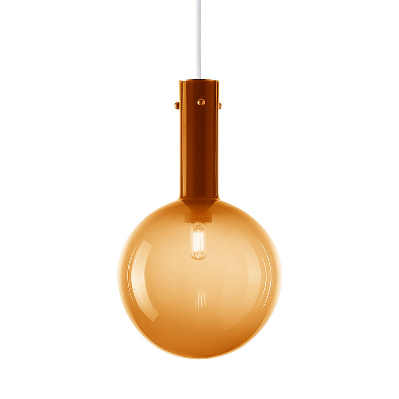 Modern Orb Pendant Lamp: Green/Orange Gradient Glass 1-Bulb Bedside Ceiling Light