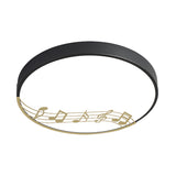 Black/White Macaron Disc Led Ceiling Flushmount Light With Rhythm Pattern - Sleek & Stylish