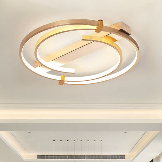 Minimalist Gold Flush Mount Ceiling Light Fixture - 18/23.5 W Ring For Bedrooms