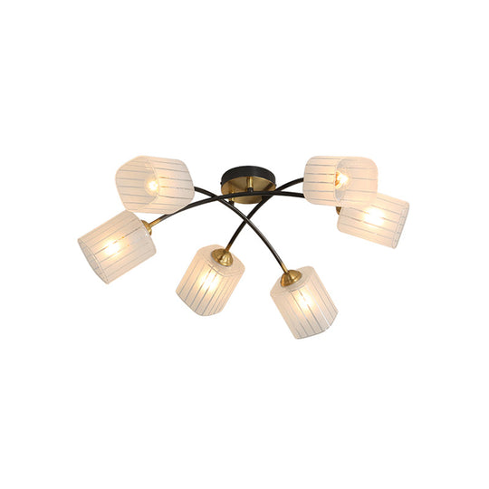 Post Modern Brass Ceiling Light With Frosted Glass - 6/8 - Light Flush Mount