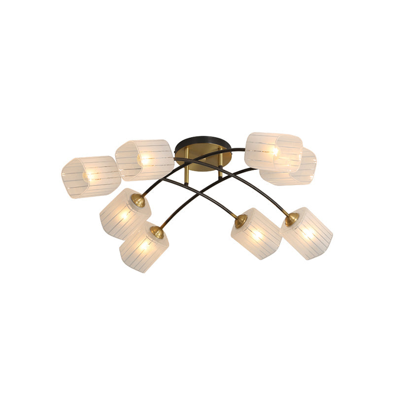 Post Modern Brass Ceiling Light With Frosted Glass - 6/8 - Light Flush Mount