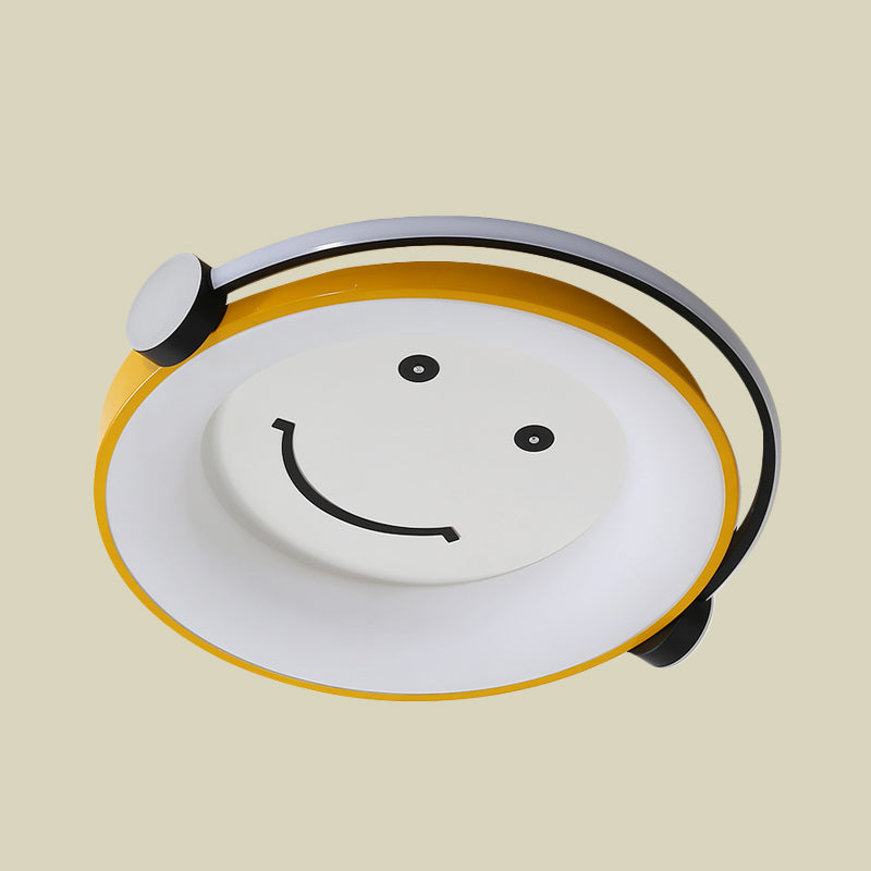 Cartoon Kid Flush Light Led Ceiling Lamp In Yellow - Acrylic Music - Themed For Child’s Bedroom