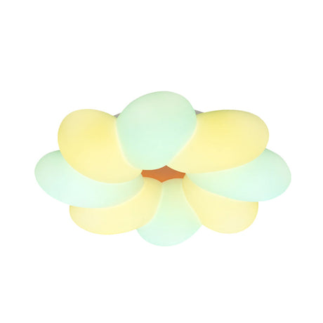 White Kids Floral Led Flush Mount Ceiling Light For Bedroom