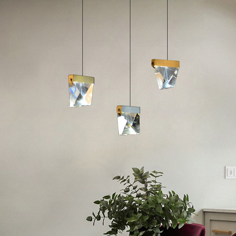 Brass Multi-Ceiling Light Kit With Beveled Crystal And Led 3 /