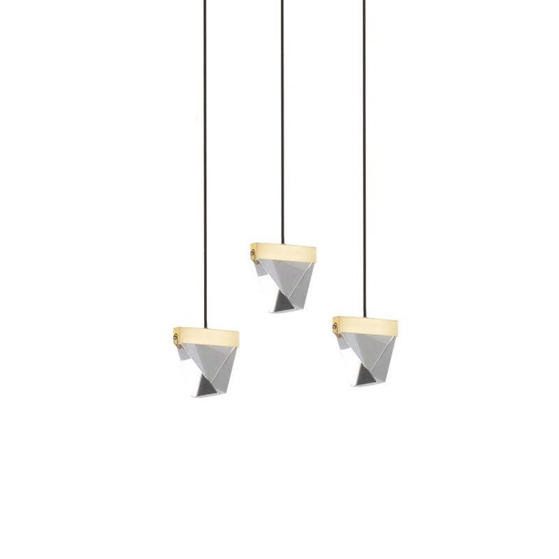 Gorgeous 3/6-Light Gem Multi Ceiling Pendant Lamp Kit With Led Beveled Crystal And Simple Brass