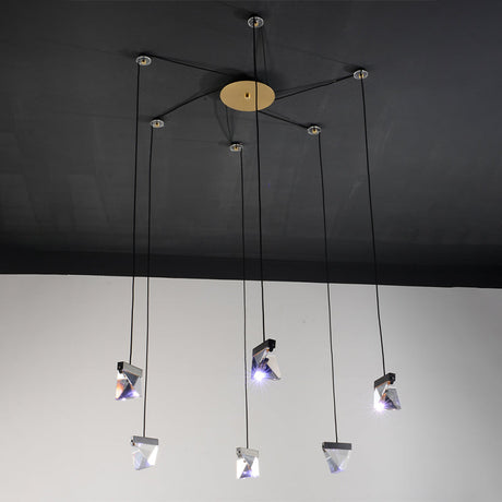 Gorgeous 3/6-Light Gem Multi Ceiling Pendant Lamp Kit With Led Beveled Crystal And Simple Brass
