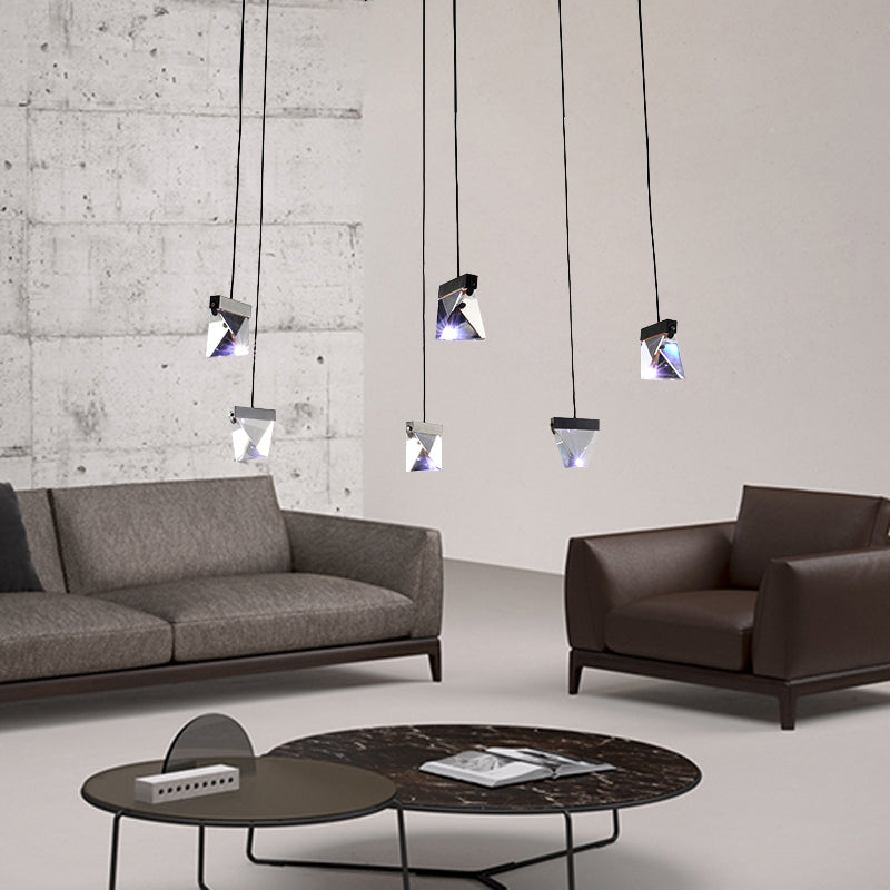 Gorgeous 3/6-Light Gem Multi Ceiling Pendant Lamp Kit With Led Beveled Crystal And Simple Brass