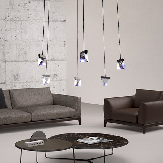 Gorgeous 3/6-Light Gem Multi Ceiling Pendant Lamp Kit With Led Beveled Crystal And Simple Brass