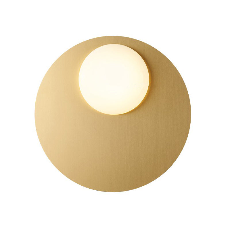 Modern Cream Glass Flush Mount Lamp: Designer 1 - Light Ceiling Fixture With Black/Brass Disk Top