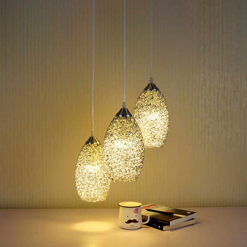 Contemporary Aluminum Cluster Pendant Light With Chrome Finish - Perfect For Dining Room