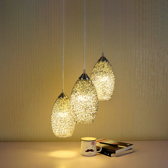 Contemporary Aluminum Cluster Pendant Light With Chrome Finish - Perfect For Dining Room