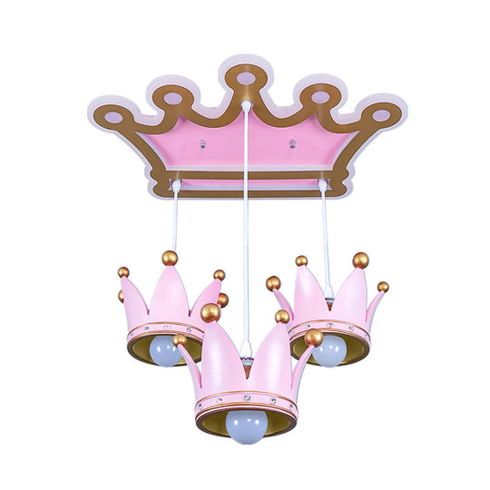 Cartoon Pink Resin Ceiling Flush Mount Light With 3 Head Design And Drapes