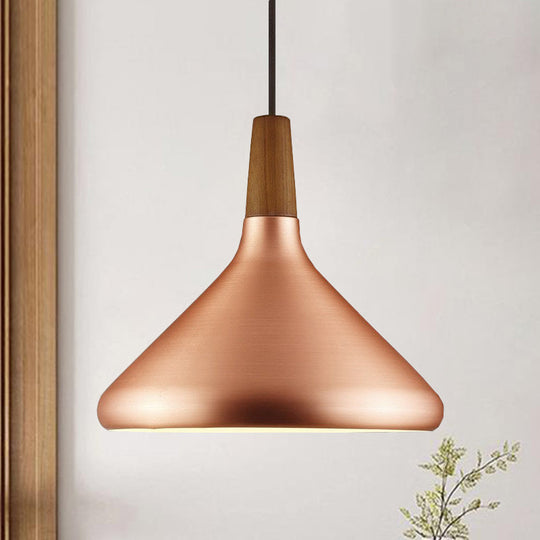 Down Lighting Industrial Restaurant Pendant - 7’/10.5’/16’ Width 1 Head Flared Aluminum Shade