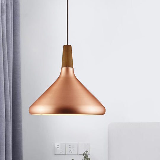 Down Lighting Industrial Restaurant Pendant - 7’/10.5’/16’ Width 1 Head Flared Aluminum Shade